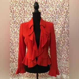 VTG Escada Red Ruffle Blazer, size 36
